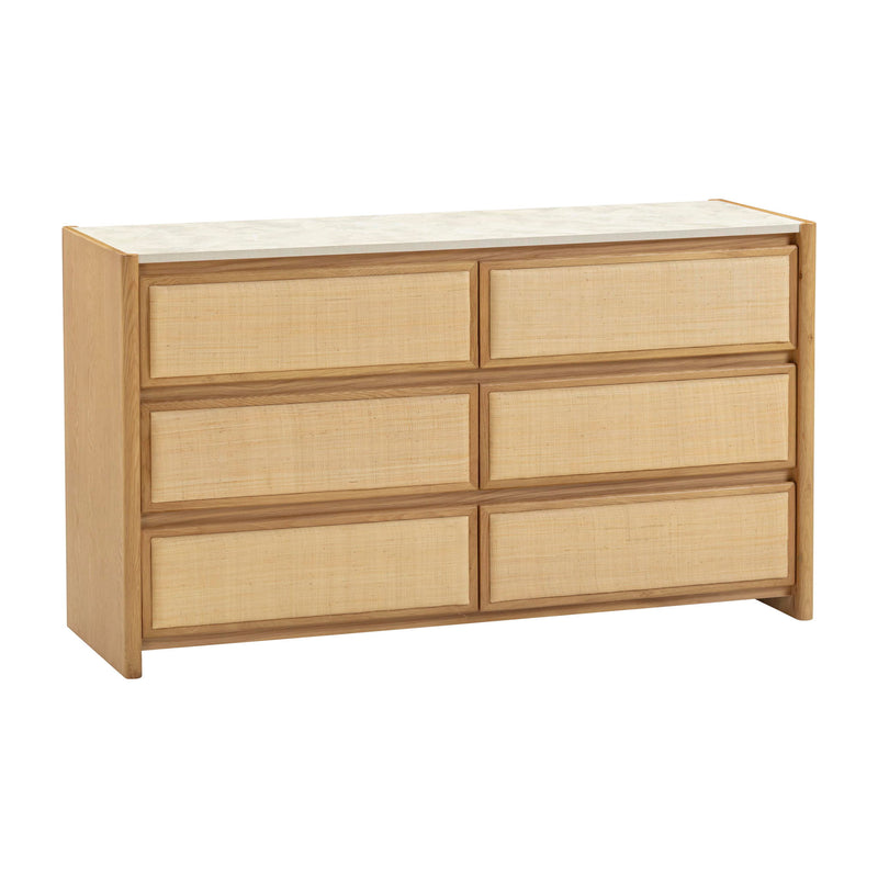 Paige - 6-Drawer Dresser - Natural Oak - R&R Furniture Gallery (Fountain Valley, CA)