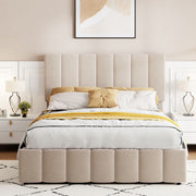 Elegant Upholstered Platform Bed With Hydraulic Storage System - R&R Furniture Gallery (Fountain Valley, CA)