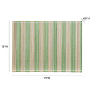 Set of four TOV Furniture Jora bamboo placemats with natural woven texture for dining table decor.