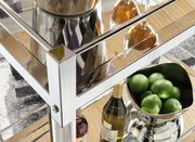 Chaseton - Bar Cart - Clear / Silver Finish - R&R Furniture Gallery (Fountain Valley, CA)