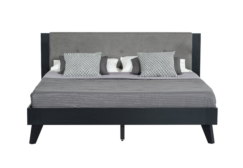 Panther Contemporary Grey & Black 4-Piece Bedroom Set — view 3