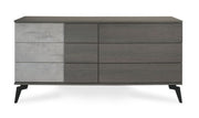 Palermo Italian Modern Faux Concrete & Grey Dresser — view 3