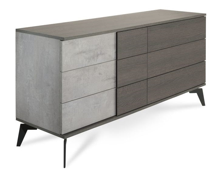 Palermo Italian Modern Faux Concrete & Grey Dresser — view 4
