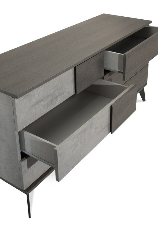 Palermo Italian Modern Faux Concrete & Grey Dresser — view 2