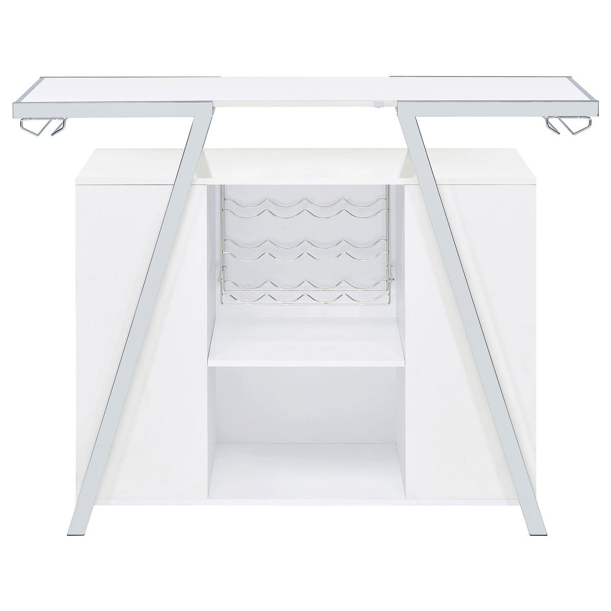 Katia - Wine Cabinet With LED Home Bar, 12 Bottle Storage - Gloss White