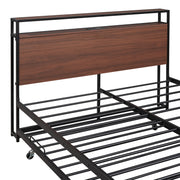 Platform Bed Frame With Trundle, USB Ports And Slat Support, No Box Spring Needed - R&R Furniture Gallery (Fountain Valley, CA)