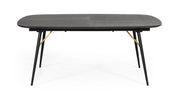 Billy Modern Black Oak & Gold Extendable Dining Table — view 3