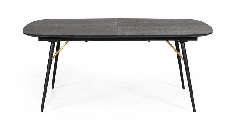 Billy Modern Black Oak & Gold Extendable Dining Table — view 3