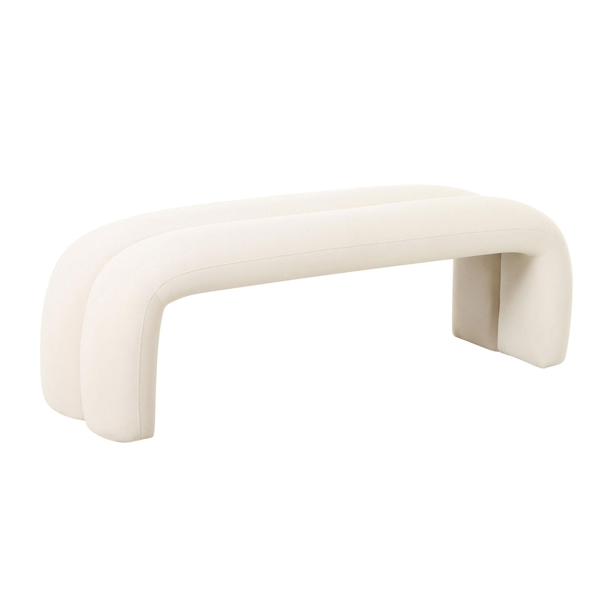 Leigh - Velvet Channeled Bench - R&R Furniture Gallery (Fountain Valley, CA)