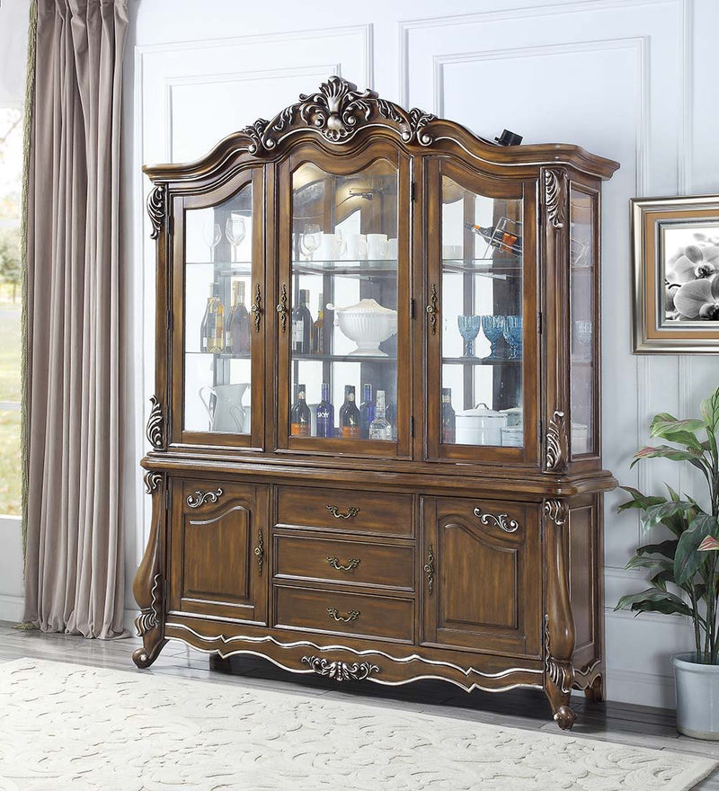 Latisha - Buffet & Hutch - Antique Oak - R&R Furniture Gallery (Fountain Valley, CA)