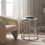 Silvan Modern Marble & Stainless Steel End Table — view 5