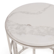 Silvan Modern Marble & Stainless Steel End Table — view 2