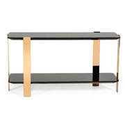 Leroy Modern Ebony & Rosegold Console Table — view 4