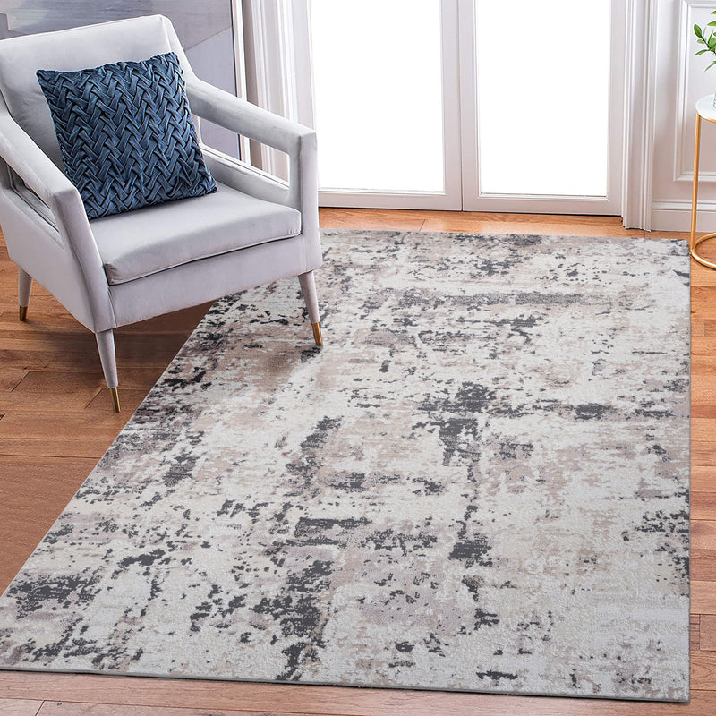 Payas - 6' X 9' Abstract Area Rug - Cream / Brown - R&R Furniture Gallery (Fountain Valley, CA)