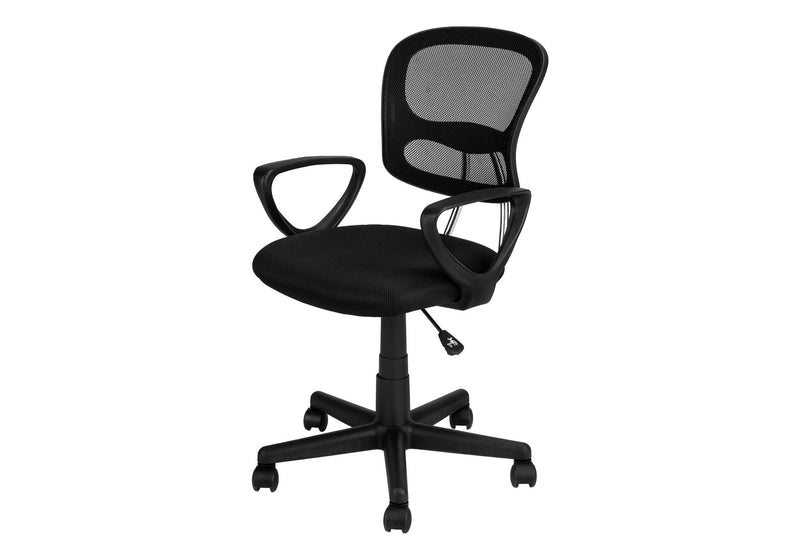 Office Chair, Adjustable Height, Swivel, Ergonomic, Armrests, Mesh, Contemporary / Modern - Black - R&R Furniture Gallery (Fountain Valley, CA)