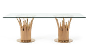 Paxton Modern Glass & Rosegold Dining Table — view 5