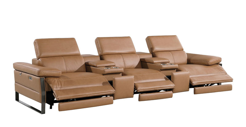 1246 - Modular Power Triple Reclining Dual Console Sofa With Power Reclining Headrests