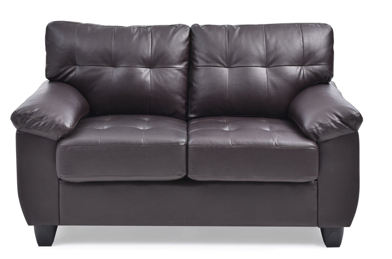 Glory Furniture Gallant stationary loveseat with plush upholstery and stylish design, ideal for cozy living room seating.