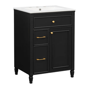 Freestanding Bathroom Vanity With Sink, Soft Close Door, Tip Out Drawer