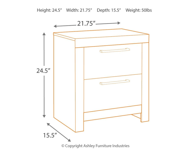 Derekson - Two Drawer Night Stand - Multi Gray - R&R Furniture Gallery (Fountain Valley, CA)