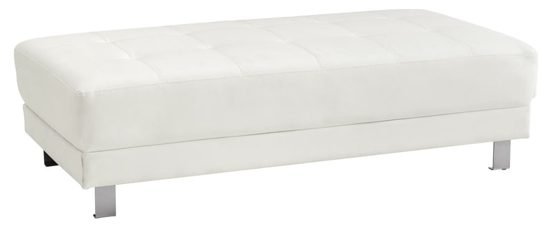 Contemporary upholstered ottoman from Glory Furniture, ideal for living room decor and comfortable seating.