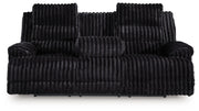 Rhine Falls - Reclining Power Sofa With Drop Down Table - Onyx - R&R Furniture Gallery (Fountain Valley, CA)