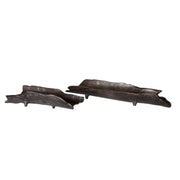 Set of 2 Nickel Uttermost Caryn trays with sleek, modern design, perfect for stylish home organization or decorative display.
