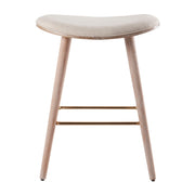 Set of two Lumi Source contemporary saddle counter stools with padded seats and sleek design, perfect for modern kitchen or bar area.