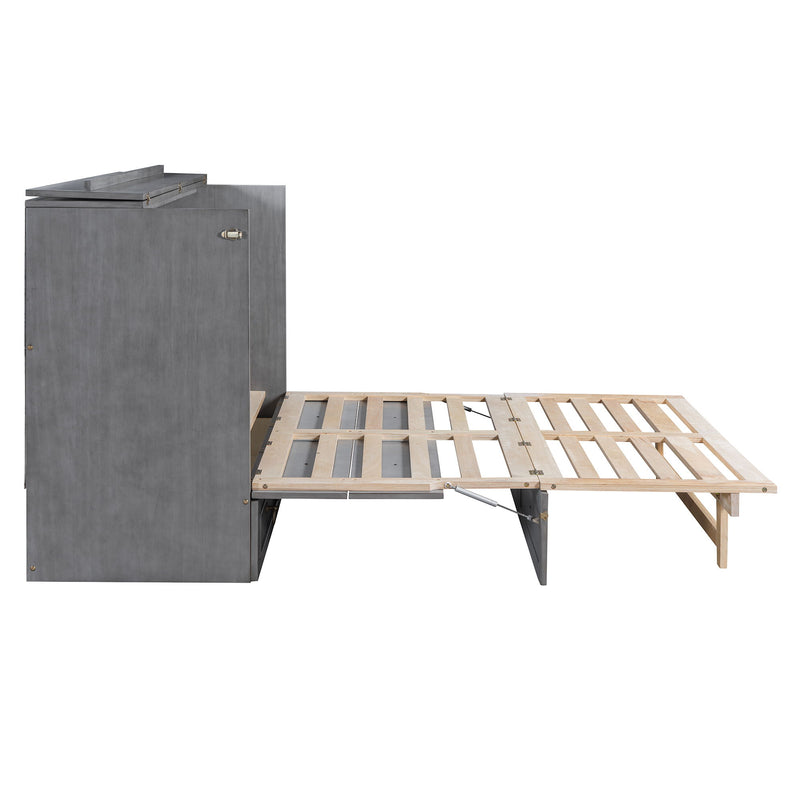 DreamHaus cabinet bed with large drawers, stylish design, featuring a sleek wooden frame and integrated storage drawers.