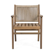 Outdoor Acacia Wood Patio Dining Armchair (Set of 2) - R&R Furniture Gallery (Fountain Valley, CA)