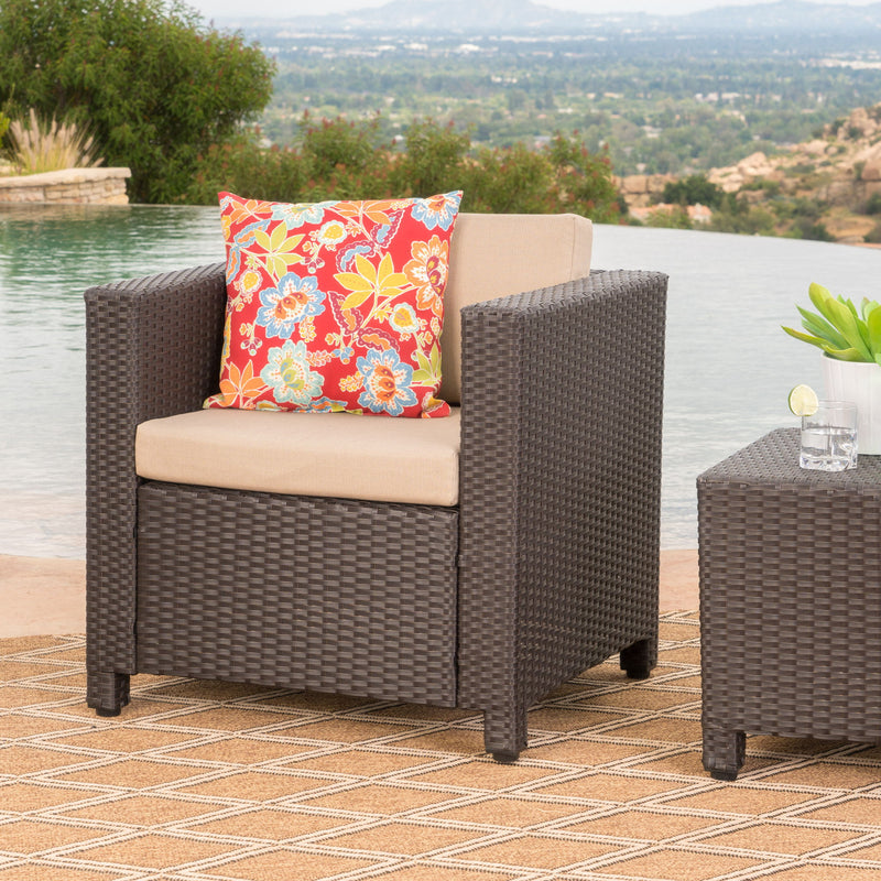 Stylish Outdoor Club Chair With Weather Resistant Cushions - R&R Furniture Gallery (Fountain Valley, CA)