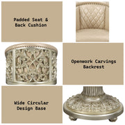 Sorina - Arm Chair - Synthetic Leather & Antique Gold - R&R Furniture Gallery (Fountain Valley, CA)