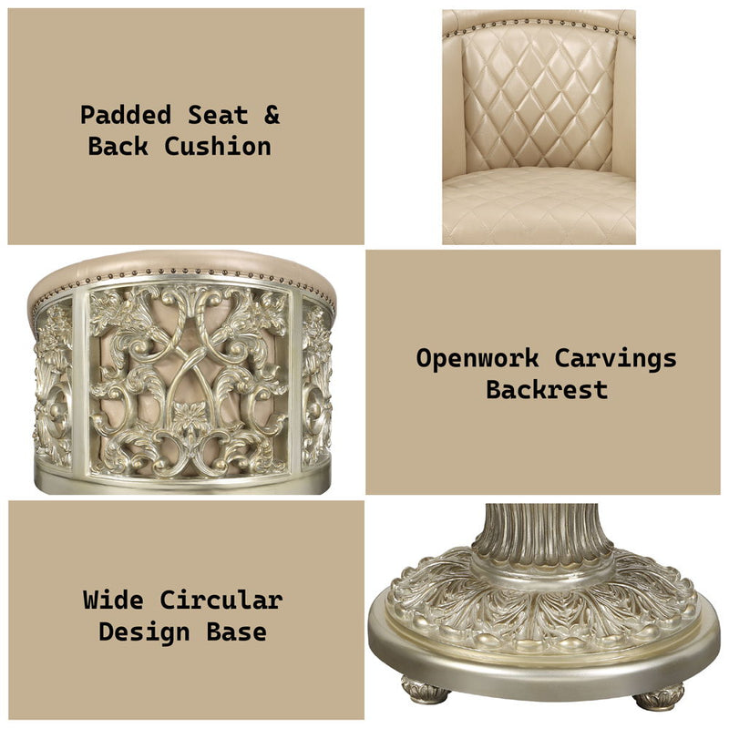 Sorina - Arm Chair - Synthetic Leather & Antique Gold - R&R Furniture Gallery (Fountain Valley, CA)