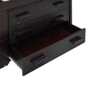DreamHaus loft bed with integrated cabinet and shelf, showcasing a modern wooden frame and functional storage design.