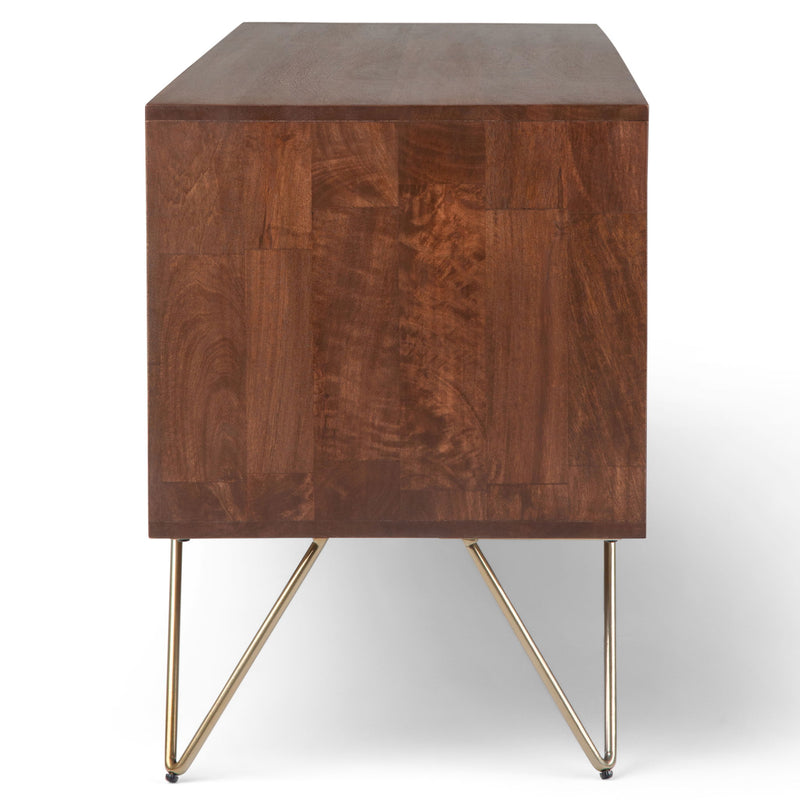 Hunter - TV Media Stand - Umber Brown Stain - R&R Furniture Gallery (Fountain Valley, CA)
