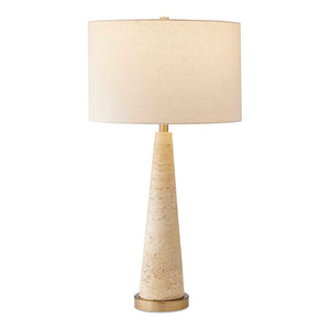 Perkins - Travertine Table Lamp - Brown