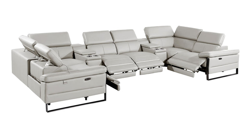 1246 - 8-Piece U-Shaped Modular Power Reclining Sectional With 4 Power Recliners And Power Headrest