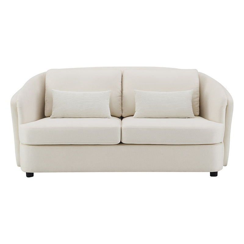 Mariko - Loveseat With 2 Pillows - Beige Linen - R&R Furniture Gallery (Fountain Valley, CA)