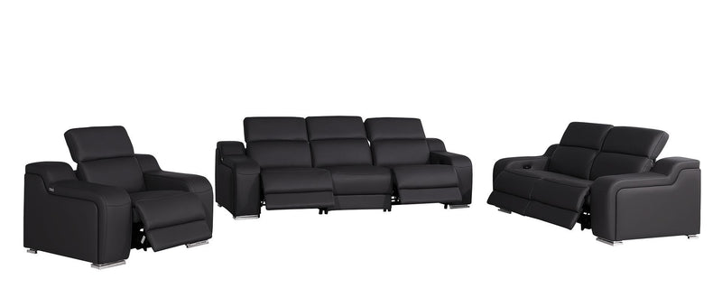 1116 - 6-Piece Modular Power Reclining Sofa, Loveseat & Chair Set In With 5 Power Recliners & Power Headrests