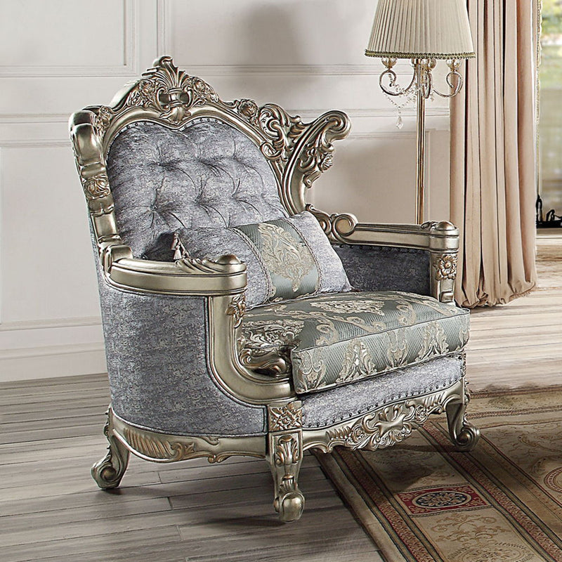 Miliani - Chair With Pillow - Fabric & Antique Bronze - R&R Furniture Gallery (Fountain Valley, CA)