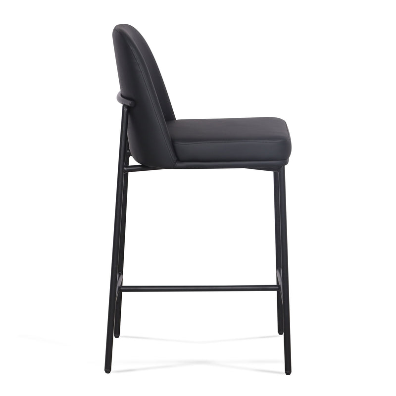 Set of two TOV Furniture Sydney counter stools with wooden legs and upholstered seats, ideal for kitchen or bar area.