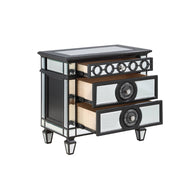 Varian II - Nightstand - Mirrored, Black & Sliver - R&R Furniture Gallery (Fountain Valley, CA)
