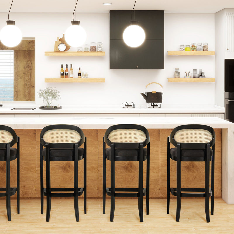 Americana - Mid-Century Modern Cane Back Counter Stool - R&R Furniture Gallery (Fountain Valley, CA)