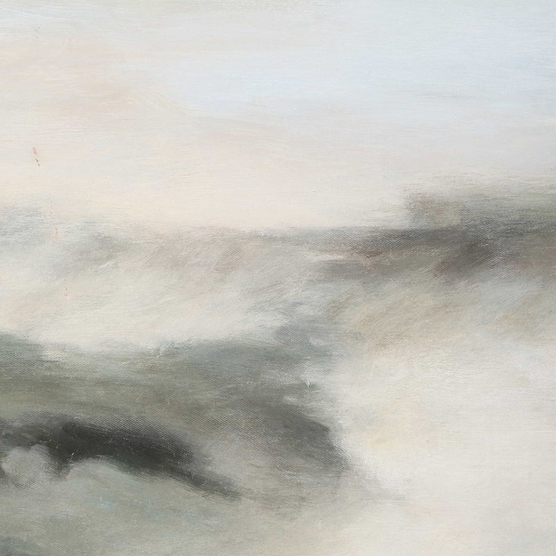 Crossing Paths - Coastal Landscape Painting - Black / Blue / Gray / White