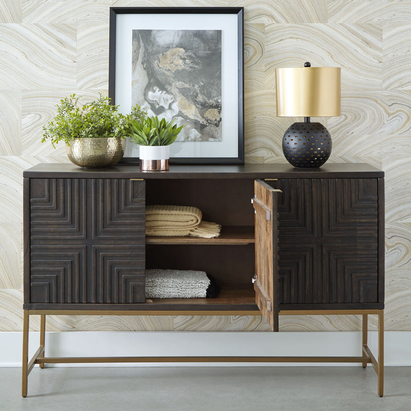 Elinmore - Accent Cabinet - Brown / Gold Finish - R&R Furniture Gallery (Fountain Valley, CA)