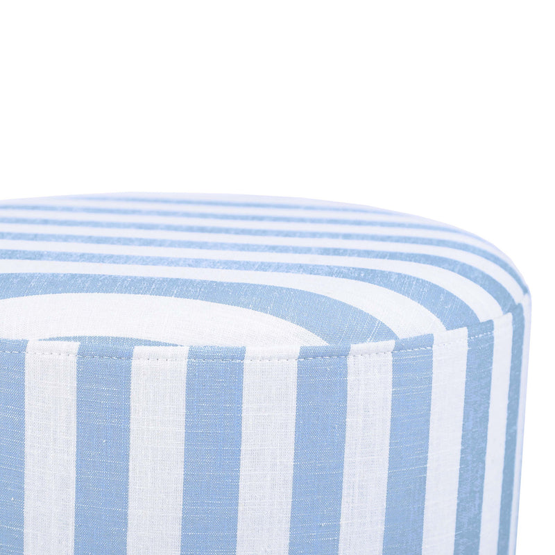 Dex - Striped Linen Ottoman - R&R Furniture Gallery (Fountain Valley, CA)