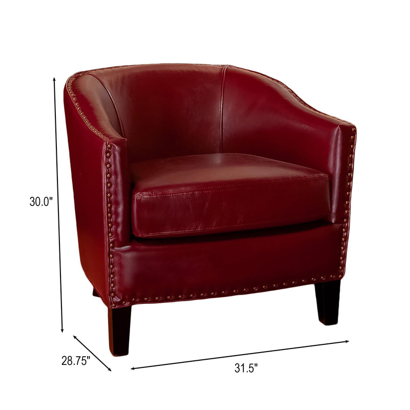 Noble House Enigmatica upholstered club arm chair with nailhead trim, featuring plush fabric and a stylish, classic design.