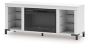 Brollevi - TV Stand With Fireplace - White - R&R Furniture Gallery (Fountain Valley, CA)
