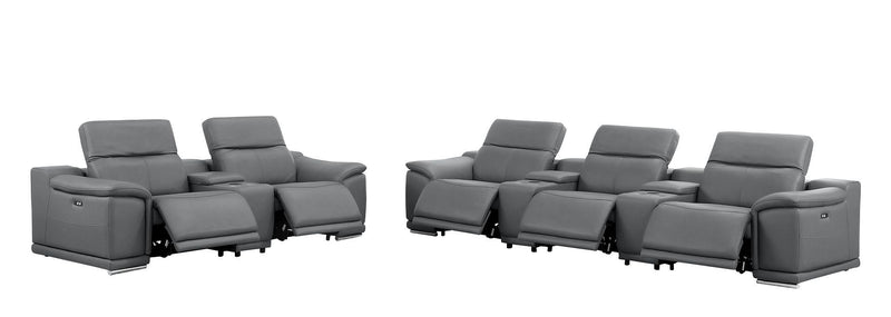 2679 - Power Reclining Sofa And Loveseat In Genuine Leather (5 Recliners With Power Headrests & 3 Consoles)