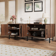 4 Door TV Cabinet, 2 Storage Spaces, Adjustable Shelves - R&R Furniture Gallery (Fountain Valley, CA)